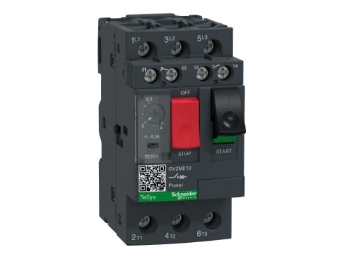Schneider Electric GV2ME, 3P, 6 kV, 600 V, 50/60 Hz, 6,3 mA, 960 °C