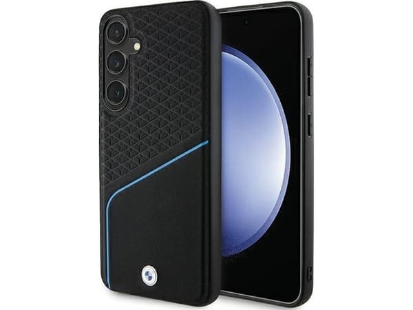 Samsung Galaxy S24+ BMW Case Allekirjoitus Nahka Teksturoitu &amp; Line MagSafe (BMHMS24M23RDCLK) musta