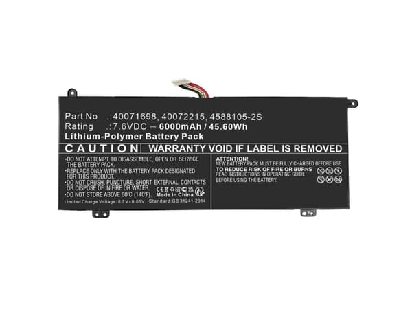 CoreParts - Batteri til bærbar PC - 7,6 V - litiumion - 6000 mAh - 46 Wh - svart