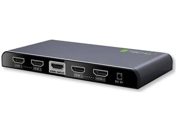 TECHly - Video/lyd-splitter - 4 x HDMI - stasjonær