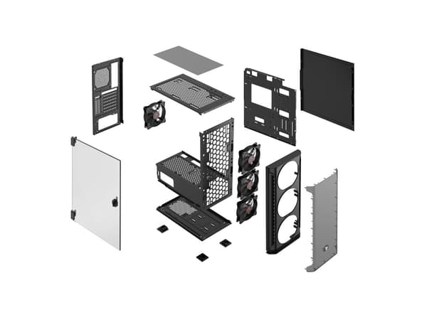 Savio SHADOW X2, Midi Tower, PC, Svart, ATX, EATX, ITX, Mini-ATX, Nät, SPCC