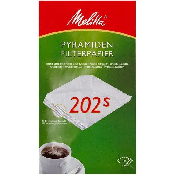 Melitta Pyramide Kaffefilter 202s - 100 stk.