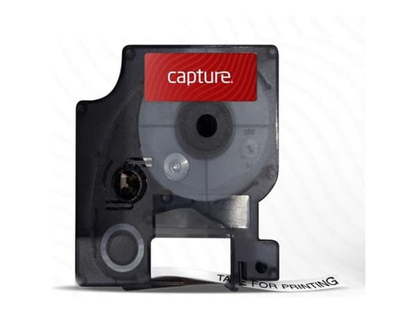Capture - Nylon - svart på vitt - Roll (2.4 cm x 3.5 m) 1 kassett(er) hängande låda - flexibel tape (alternativ för: DYMO 1734524)