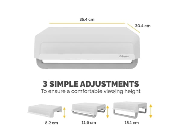 Fellowes Breyta - Skjermstativ - skrivebord - hvit