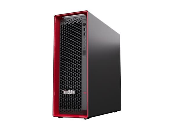 Lenovo ThinkStation P5 30GA - Tower 1 x Xeon W W5-2445 / upp till 4.6 GHz - vPro Enterprise - RAM 32 GB - SSD 1 TB - TCG Opal Encryption, NVMe, Perfo Svart, Röd