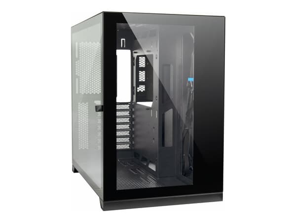 Inter-Tech C-703 Vision - Tower - ATX - genomskinlig sidopanel (härdat glas) - ingen strömförsörjning (ATX) - USB/ljud Svart