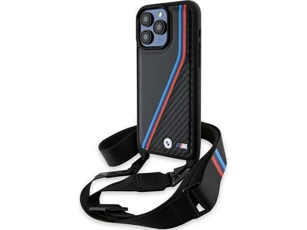 BMW BMHCP15X23PSVTK iPhone 15 Pro Max6.7" black/black hardcase M Edition Carbon Tricolor Lines & St