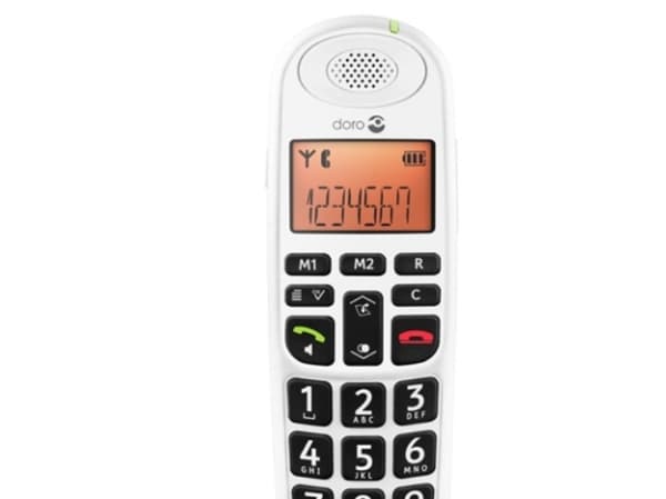 Doro PhoneEasy 100w, DECT-puhelin, Kaiutinpuhelin, 20 entries, Soittajan tunnistus, Valkoinen