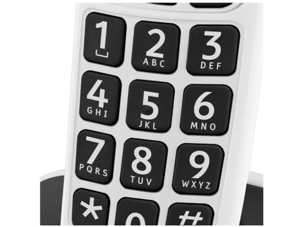 Doro PhoneEasy 100w, DECT-puhelin, Kaiutinpuhelin, 20 entries, Soittajan tunnistus, Valkoinen