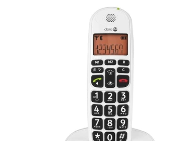 Doro PhoneEasy 100w, DECT-puhelin, Kaiutinpuhelin, 20 entries, Soittajan tunnistus, Valkoinen