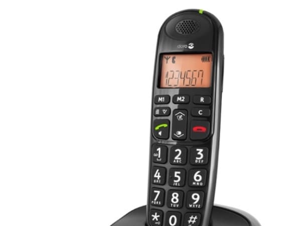 Doro PhoneEasy 100w, DECT telefon, 20 oppføringer, Svart Sort
