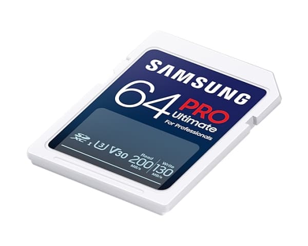 Samsung PRO Ultimate MB-SY64SB - Flash-minneskort - 64 GB - Video Class V30 / UHS-I U3 - SDXC UHS-I - vit