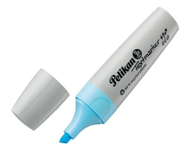 Pelikan Textmarker 490 eco, 6 stykker, Flerfarget, Meisel tupp, Resirkulert plast, Fet/fin/middels, 1 mm