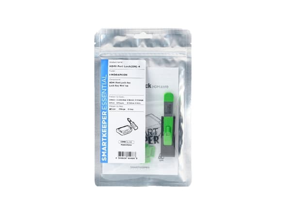 Smartkeeper HMD04PKGN, Portblokkering + nøkkel, HDMI, Grønn, 1 stykker, Polybag, 130 mm