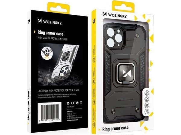 Wozinsky Wozinsky Ring Armour deksel til iPhone 14 Pro Max pansret deksel magnetisk holder ring rød
