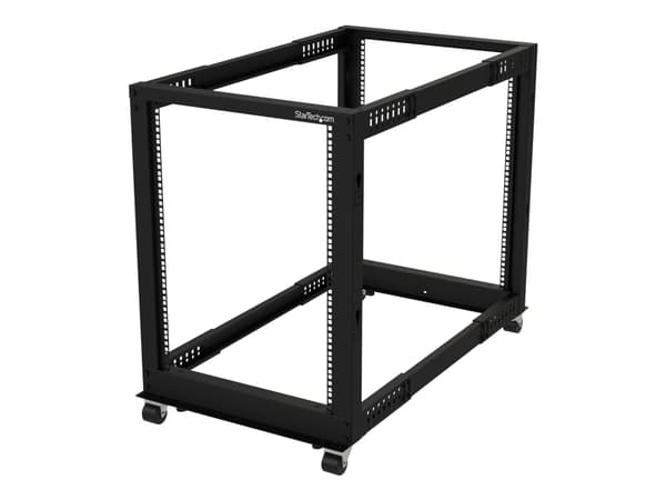 StarTech.com 15U 19" Open Frame Server Rack, 4 Post Adjustable Depth 22-40" Mobile, Free Standing Rolling Network/Computer Equipment Data Rack, Dell