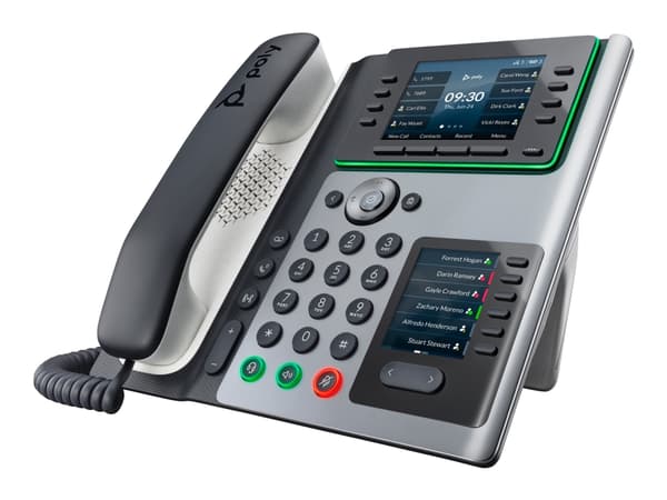 Poly Edge E400 - VoIP-telefon med nummerpresentation/samtal väntar - 3-riktad samtalsförmåg - SIP, SDP - svart