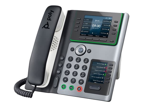 Poly Edge E400 - VoIP-telefon med anrops-ID/samtale venter - treveis anropskapasitet - SIP, SDP - svart Sort
