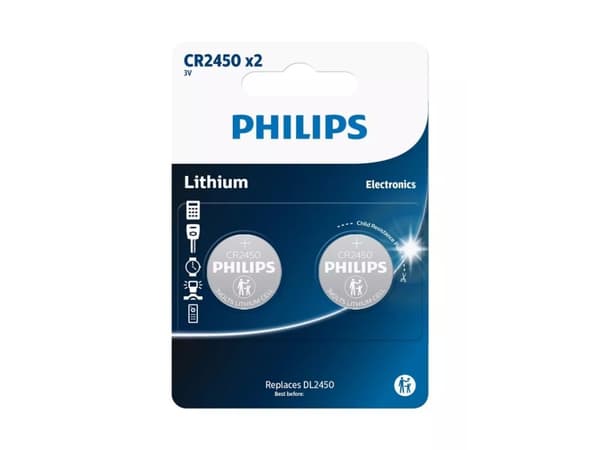 PHILIPS knapcellebatteri lithium CR2450 2-pak -2301964