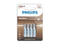 Miniatyrbild 2 av 3: Philips LR03A4B/10, Engångsbatteri, AAA, Alkalisk, 1,5 V, 4 styck, 5 År