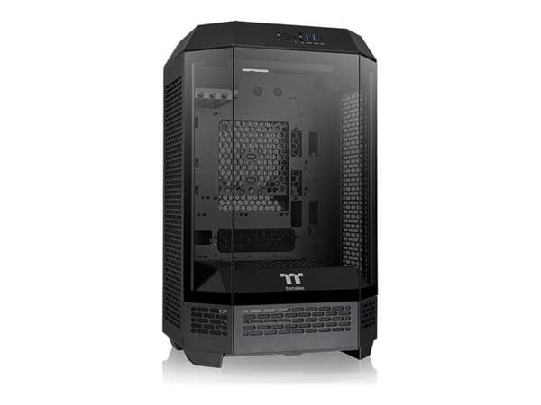 Thermaltake The Tower 300 - Mikrotårn - mini ITX / micro ATX - sidepanel med vindu (herdet glass) - ingen strømforsyning - svart - USB/lyd