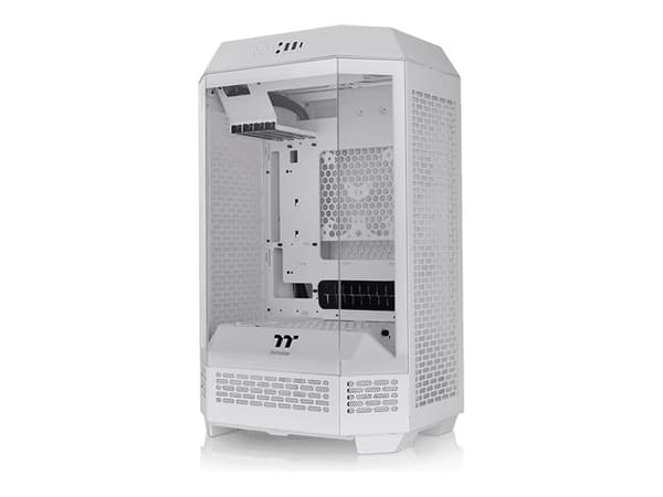 Thermaltake The Tower 300 Snow - Microtower - mini ITX / micro ATX - genomskinlig sidopanel (härdat glas) - ingen strömförsörjning - snö - USB/ljud Vit