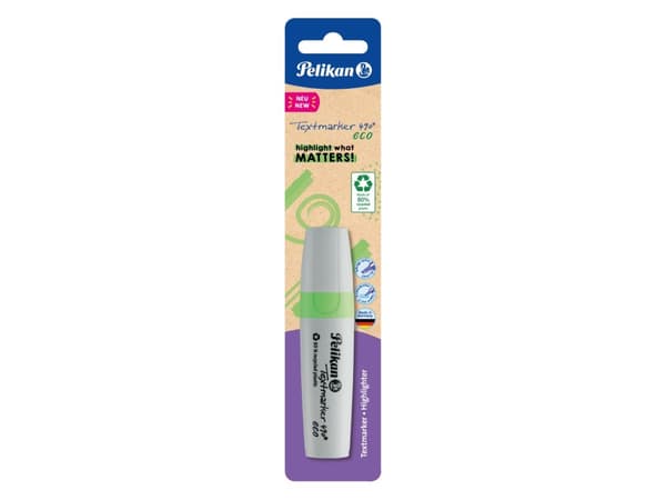Pelikan Textmarker 490 eco, 1 stykker, Grønn, Meisel tupp, Resirkulert plast, Fet/fin/middels, 1 mm