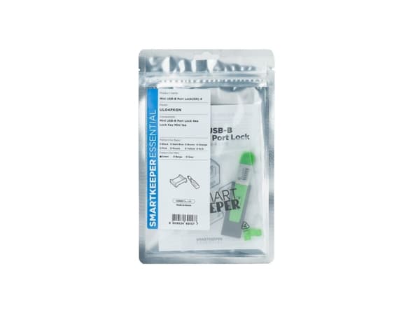 Smartkeeper UL04PKGN, Portblockerare + nyckel, Mini-USB Type-B, Grön, Plast, 1 styck, Polypåse
