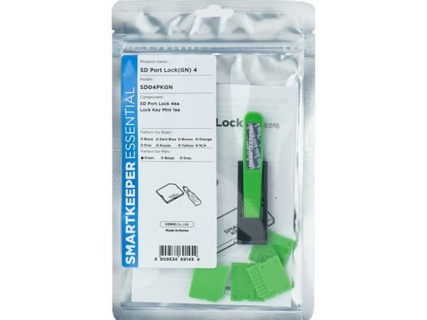 Smartkeeper SD04PKGN, Portblockerare, SD card, Grön, Plast, 1 styck, Polypåse