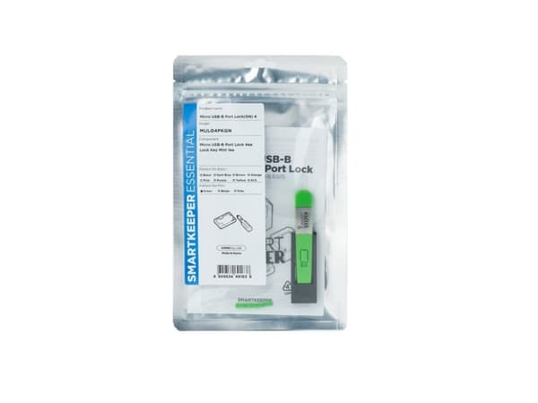Smartkeeper MUL04PKGN, Portin lukko + avain, Micro USB Type-B, vihreä, muovi, 1 kpl, polybag -pussi
