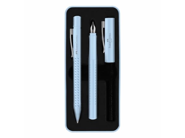 Faber-Castell 201524, Ljusblå, 2 styck, Kulspetspenna + reservoarpenna
