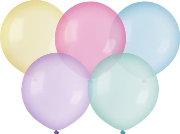 Gemar Transparente ballonger, ulike farger, Mix, G150, 48 cm, 25 stk.
