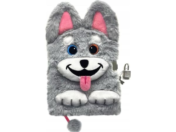 3D-lukollinen päiväkirja A5 96k Pikku ystäväni Husky (My Little Friend Husky)
