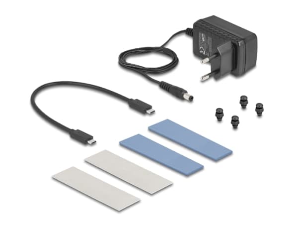 Delock - Drevkabinett - 20 Gbps, clone function - M.2 - M.2 NVMe Card - USB-C - grå