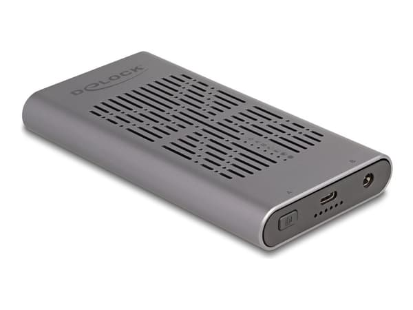 Delock - Drevkabinett - 20 Gbps, clone function - M.2 - M.2 NVMe Card - USB-C - grå Grå