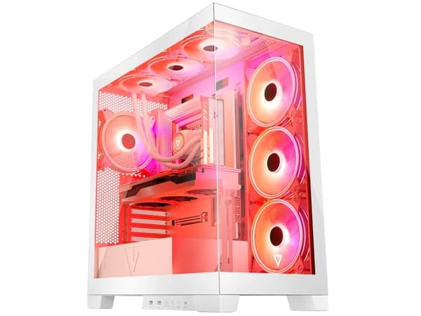 Modecom Volcano SPACE APEX ARGB MIDI, Midi Tower, PC, Vit, ATX, ITX, micro ATX, Stål, Spela