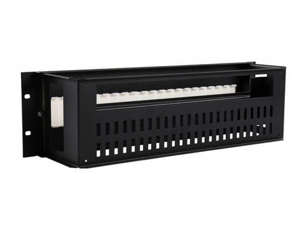 Lanview by Logon - Teline DIN-kiskopaneeli - kabinetmonterbar - lajittelu, RAL 9005 - 3U - 19"