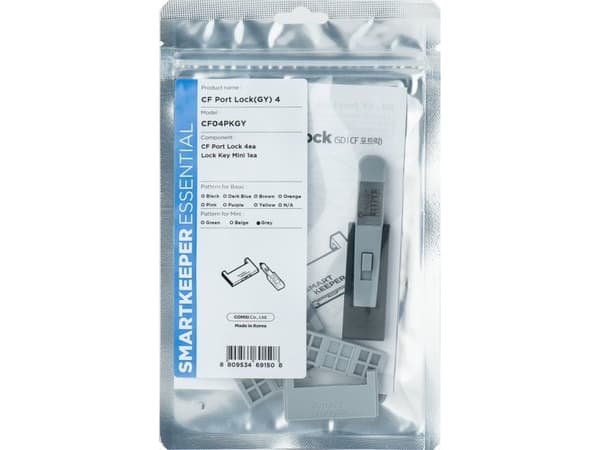 Smartkeeper CF04PKGY, Portblokkering + nøkkel, CompactFlash, Grå, Plast, 1 stykker, Polybag