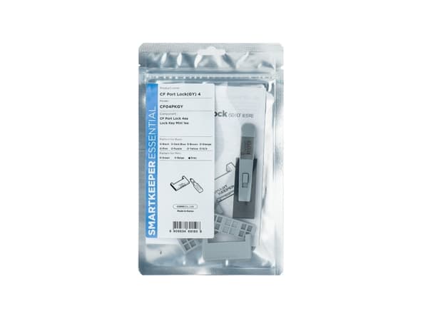 Smartkeeper CF04PKGY, Portblokkering + nøkkel, CompactFlash, Grå, Plast, 1 stykker, Polybag