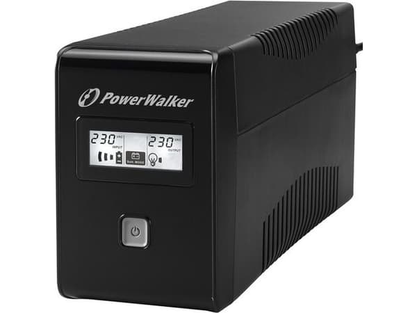 PowerWalker VI 850 LCD, interaktiivinen tuloliitin, 0,85 kVA, 480 W, 162 V, 290 V, 50/60 Hz