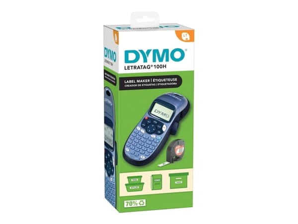 DYMO LetraTag LT-100H - Merkemaskin - S/H - direkte termisk - Rull (1,2 cm) - 160 dpi - opptil 7 mm/sek. - kutter - 1 skrivelinje, 2 skrivelinjer, sa