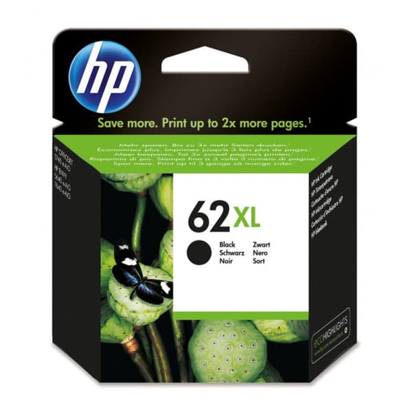 Patron HP 62XL Svart Bläckpatron - Kompatibel och högkapacitetspatron för din HP-skrivare. Skriv ut mer med svart bläck.