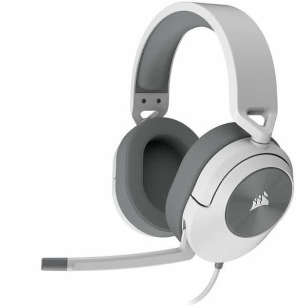 Corsair HS55 STEREO Vit Hörlurar med Mikrofon - Kvalitetslurar för kristallklart ljud och bekväm passform. Upplev enastående ljudkvalitet!