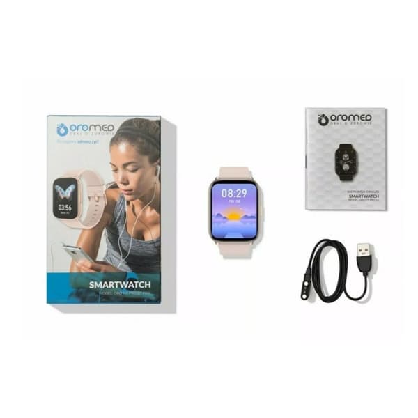 Smartklocka Oromed FIT PRO GT Rosa 1,78 - Avancerad träningsklocka med GPS och pulsmätare för effektiv träning.