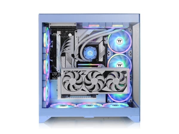 Thermaltake CTE E600 MX - Mid tower - utökad ATX - genomskinlig sidopanel (härdat glas) - ingen strömförsörjning (PS/2) - hortensia blå - USB/ljud