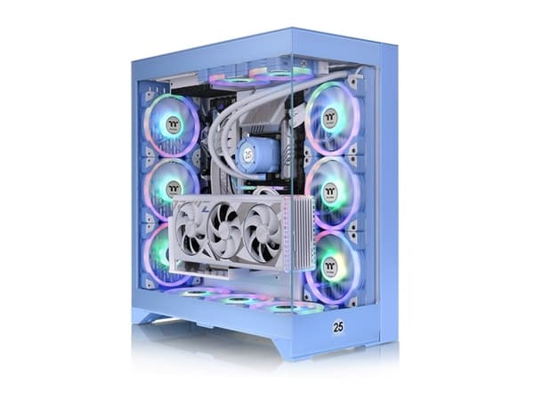Thermaltake CTE E600 MX - Mid tower - utökad ATX - genomskinlig sidopanel (härdat glas) - ingen strömförsörjning (PS/2) - hortensia blå - USB/ljud
