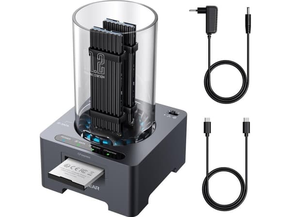 Graugear dokking + kortleser for 1x M.2 NVMe, 1x M.2 NGFF, 1x CF-Express
