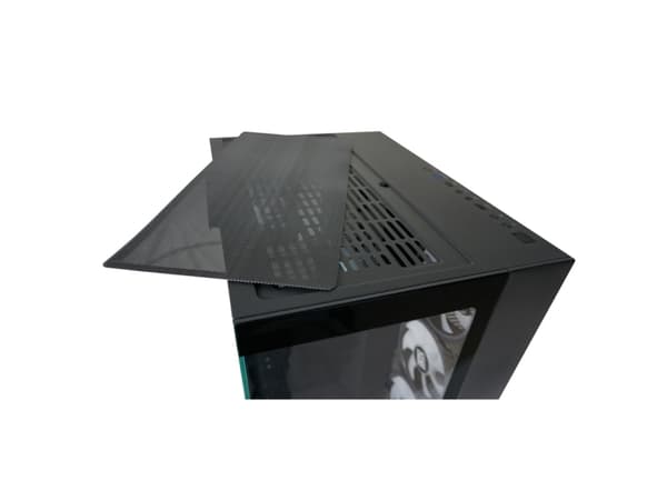 LC Power 809B Dark Storm_X - Midi-tårn - utvidet ATX (E-ATX) - sidepanel med vindu (herdet glass) - ingen strømforsyning (ATX) - svart - USB/lyd