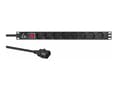 Pikkukuva 3 / 5: Lanview LVR-2MSCH-SW-C13-8, Basic, 1U, Single-phase, Horizontal, Black, 8 AC outlet(s)