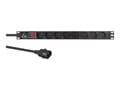 Pikkukuva 1 / 5: Lanview LVR-2MSCH-SW-C13-8, Basic, 1U, Single-phase, Horizontal, Black, 8 AC outlet(s)